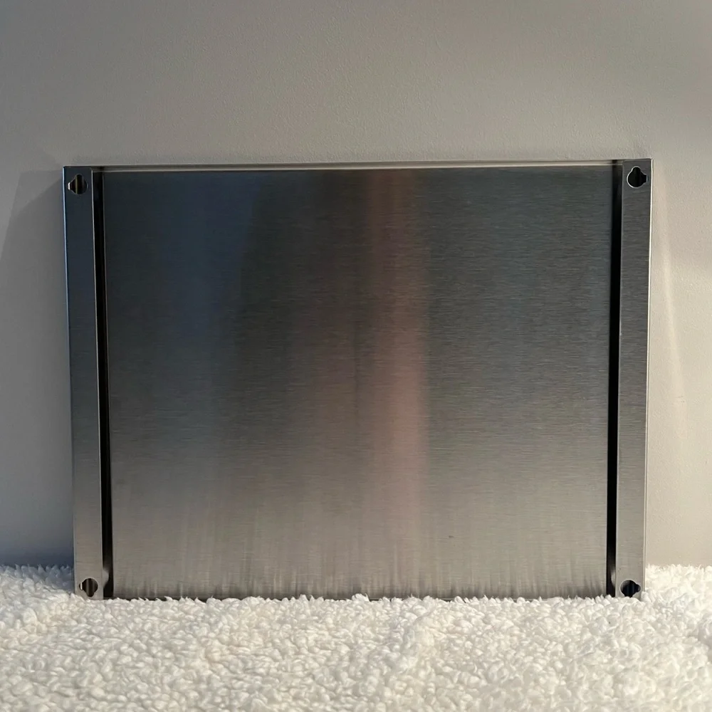 Kikkerland Stainless Magnetic Memo Board with Note Pen Pencil Holder